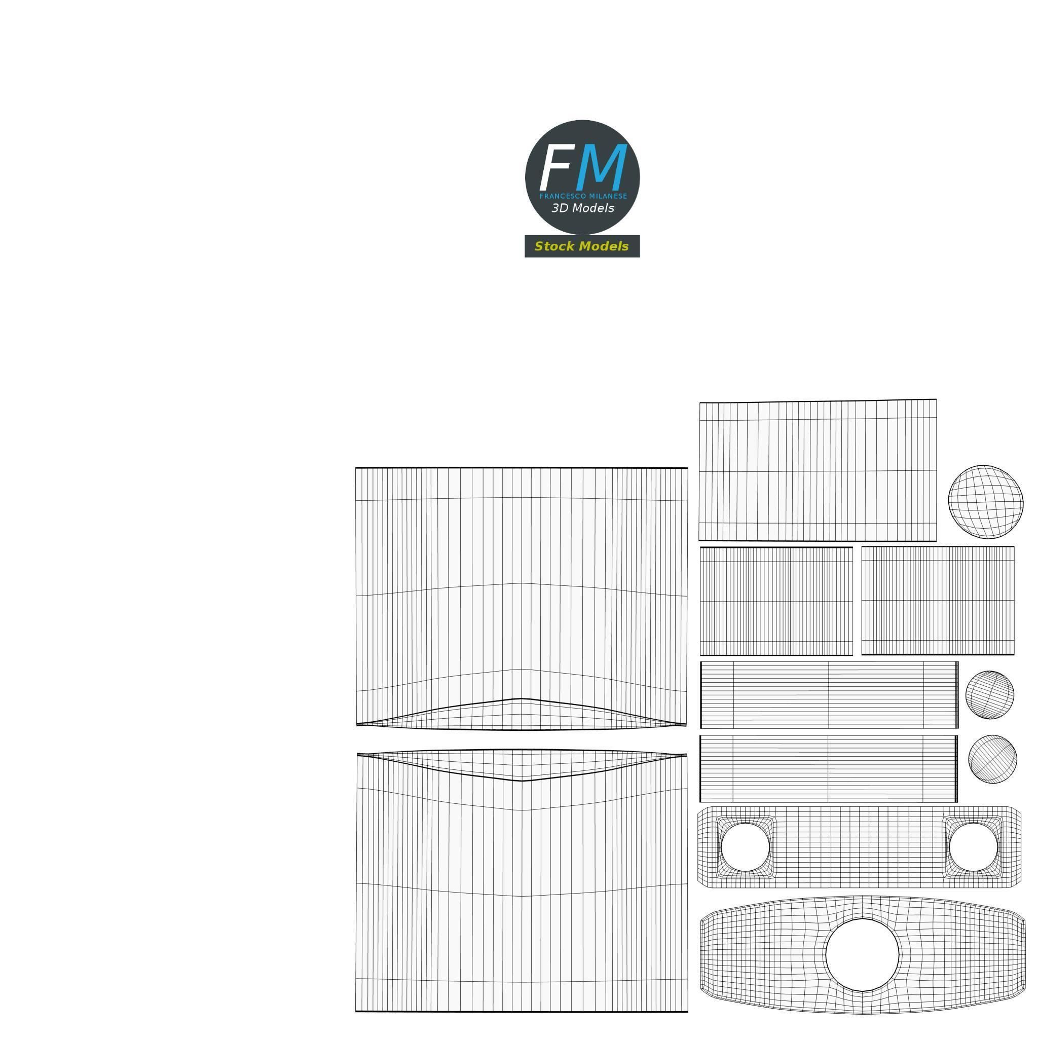 Openable padlock 3D model_11