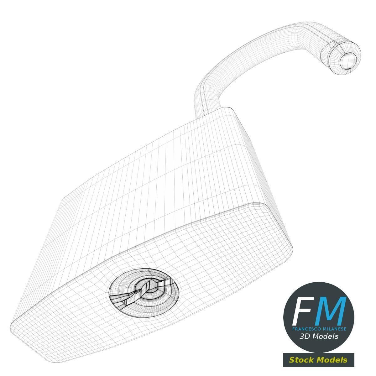 Openable padlock 3D model_8