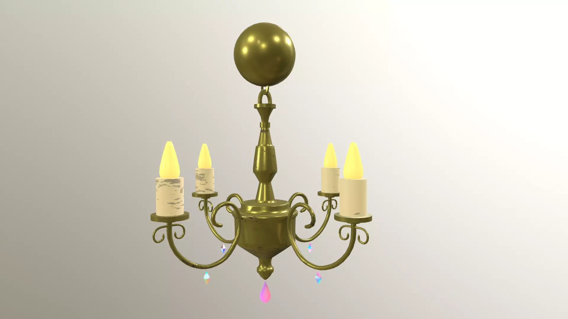 Chandelier  obj and textures 3D model_0