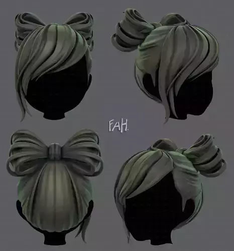 3D Hair style for girl V74