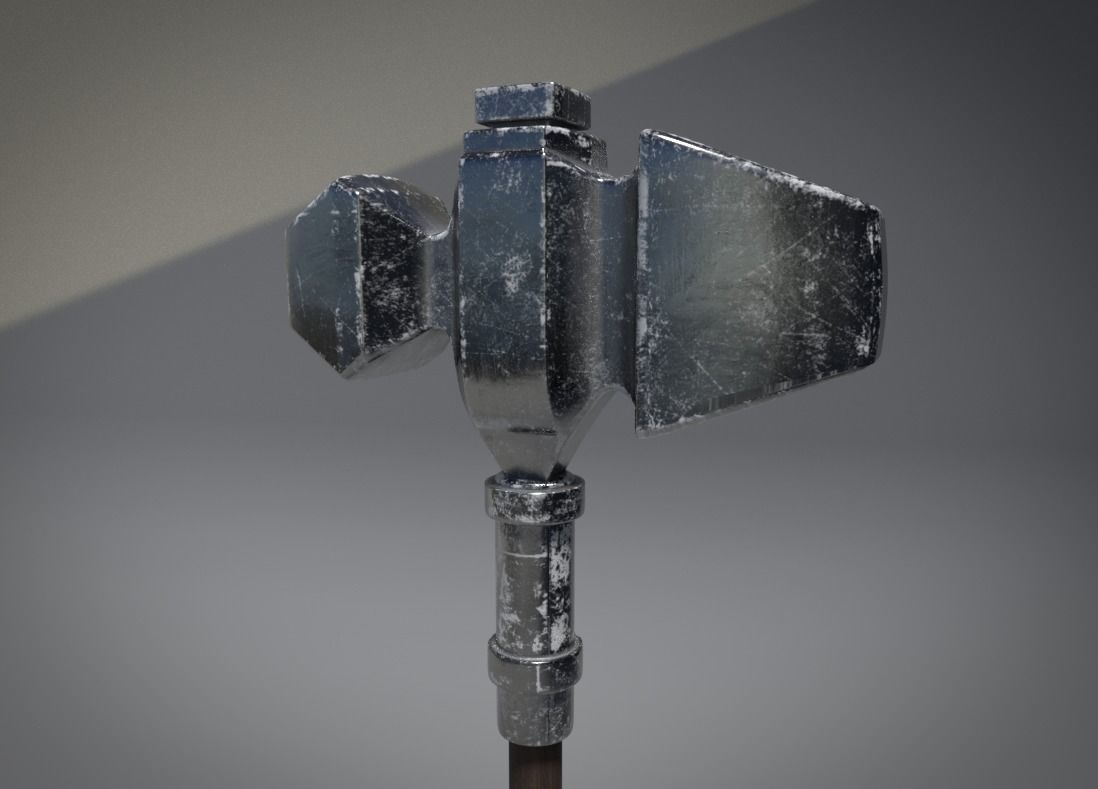 Medieval War Hammer Free low-poly 3D model_4