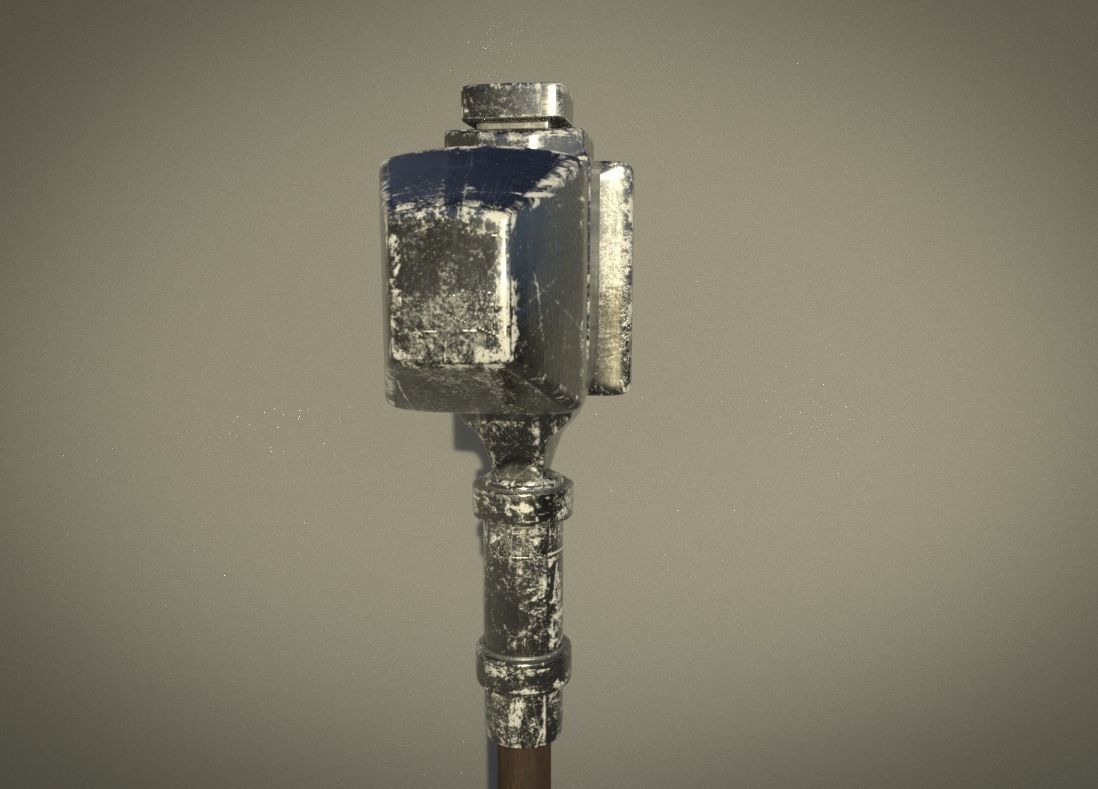 Medieval War Hammer Free low-poly 3D model_6