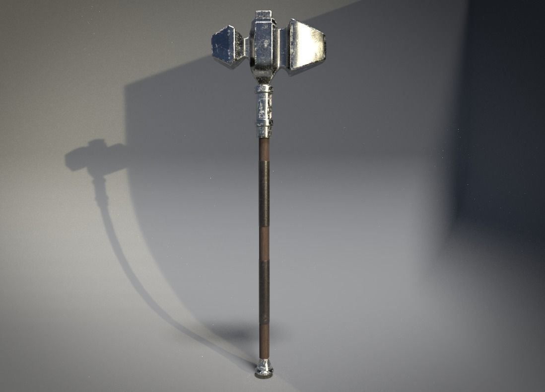 Medieval War Hammer Free low-poly 3D model_1