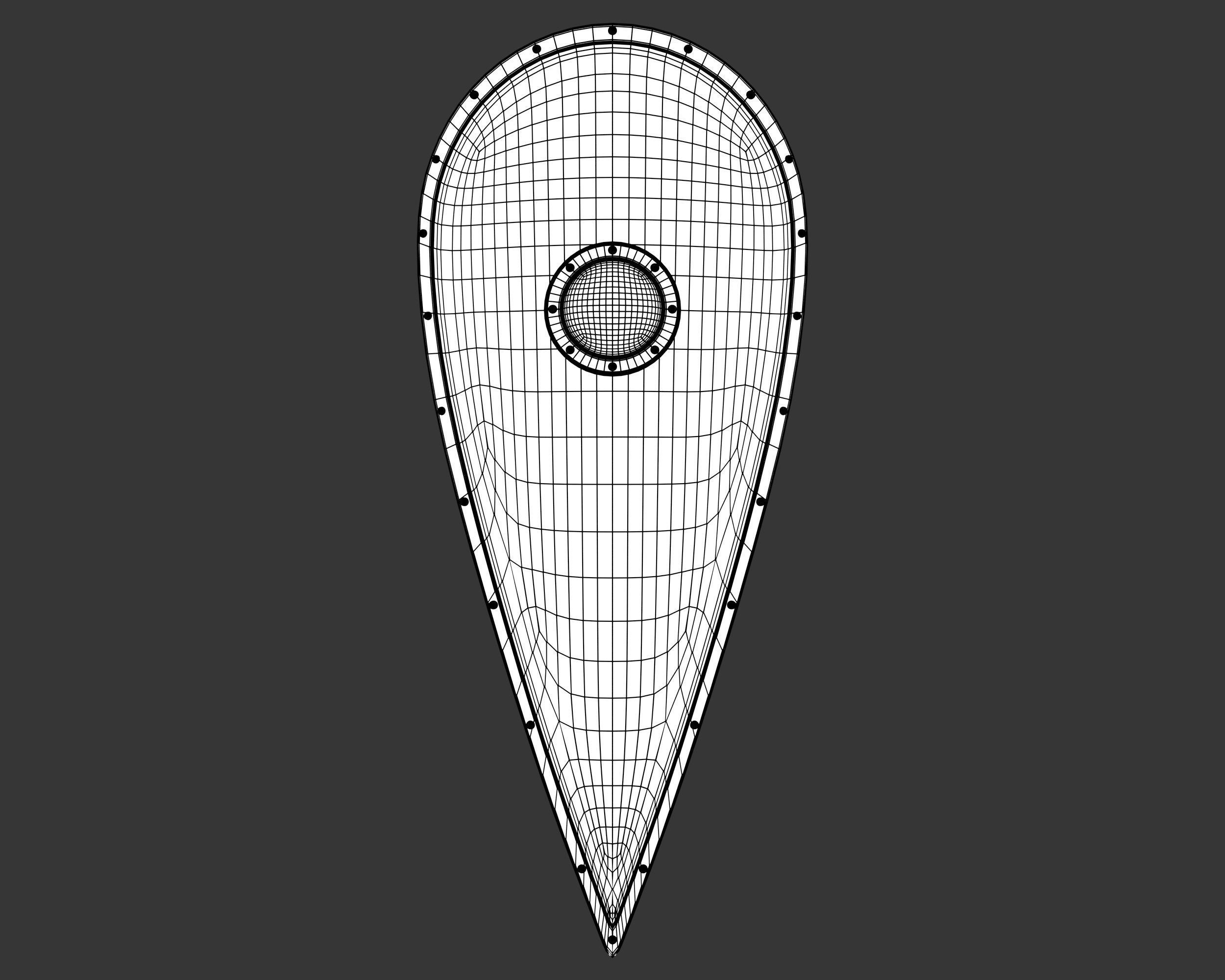 Medieval Elegant Weapon Shield Low-poly 3D model_5