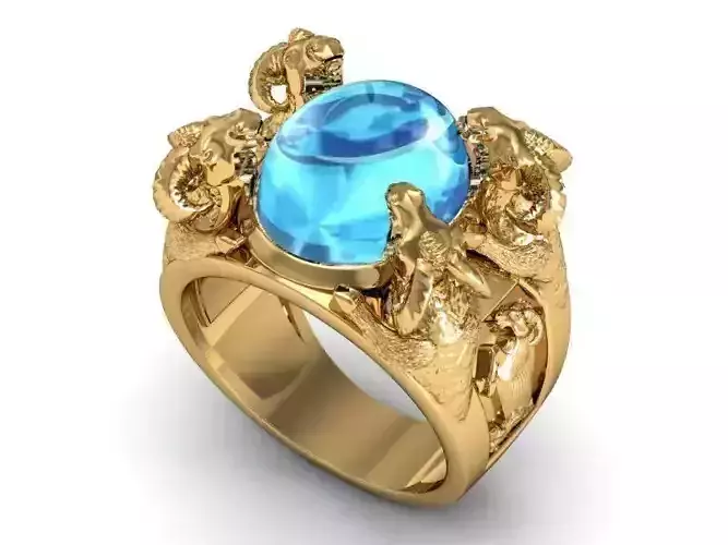 Four goat ring  3D print model