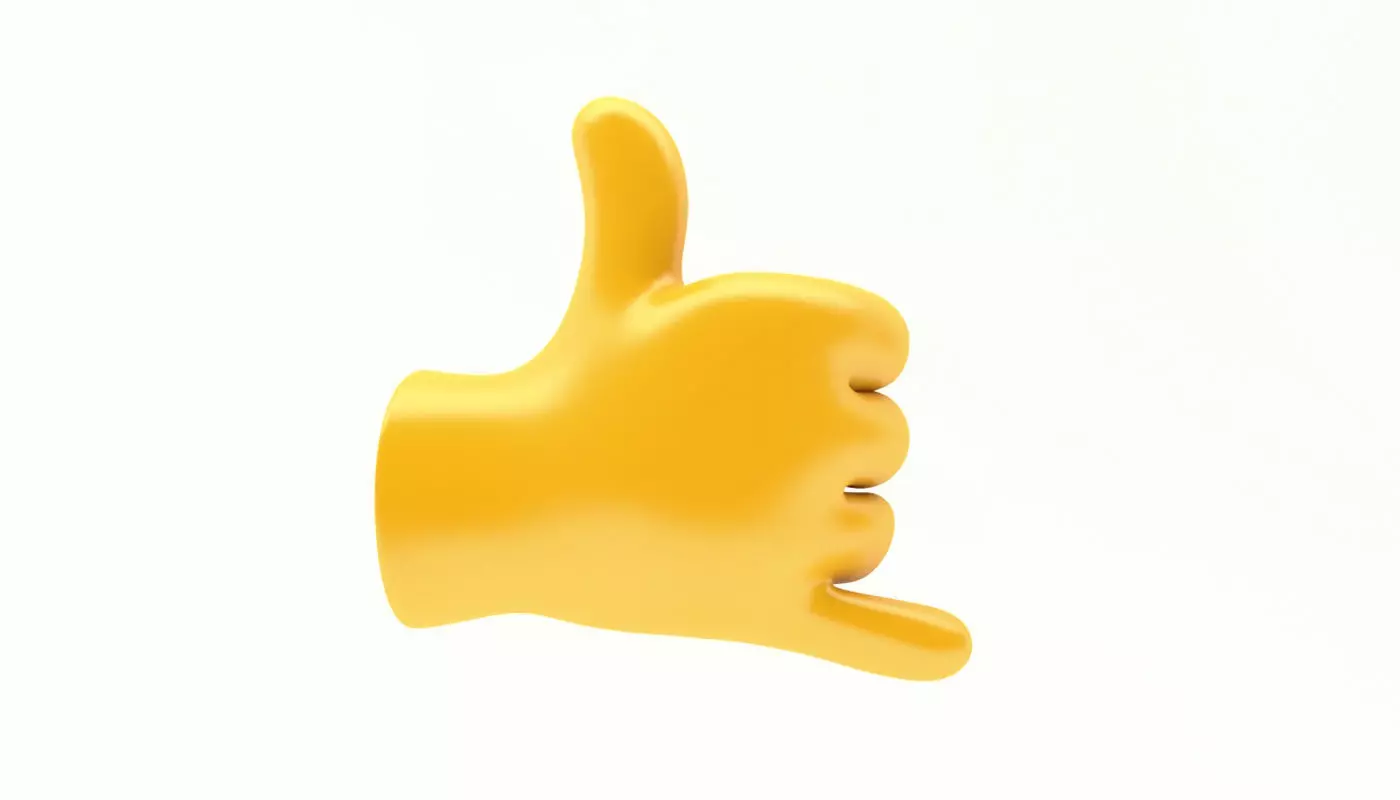 EMOJI HAND CALL ME ICON 3D model_0