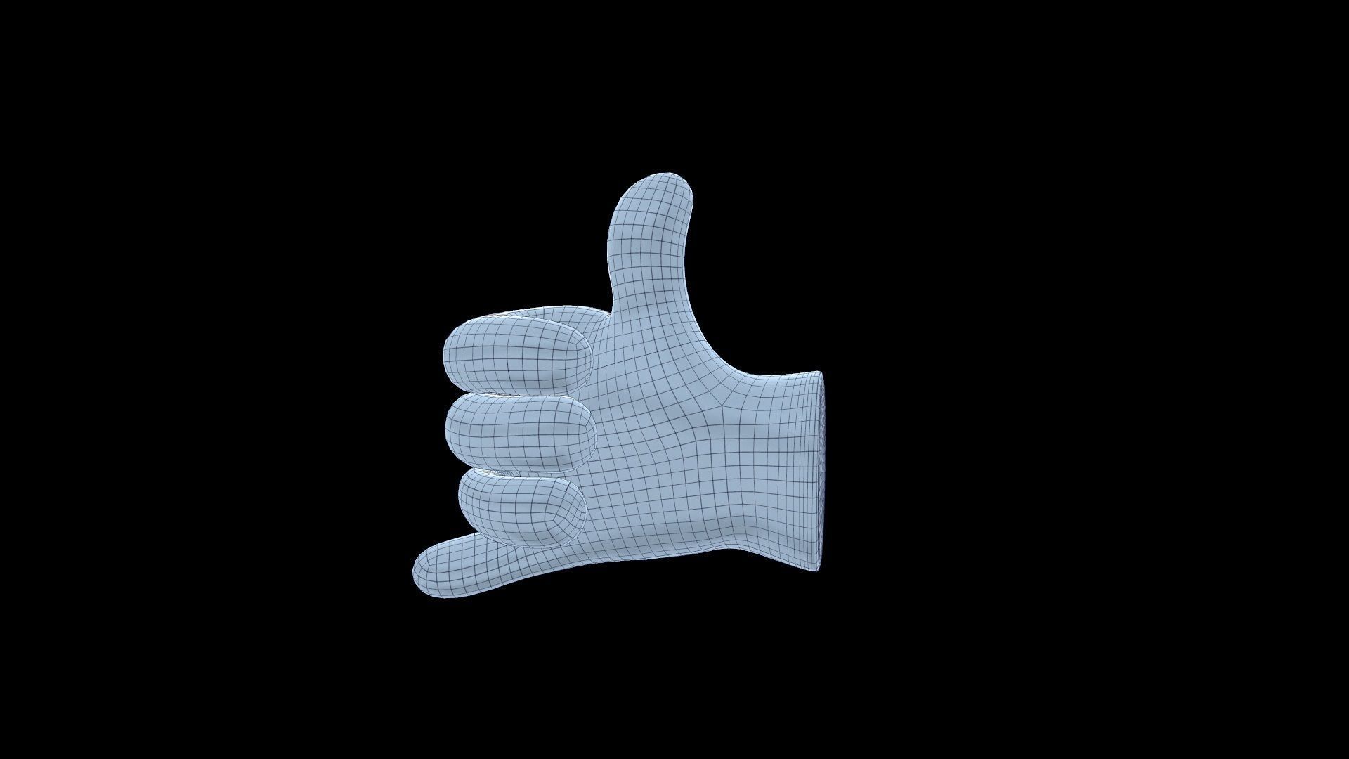 EMOJI HAND CALL ME ICON 3D model_3