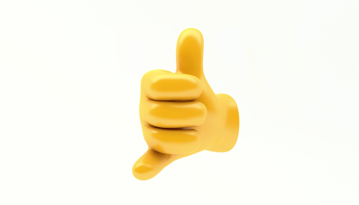 EMOJI HAND CALL ME ICON 3D model_1