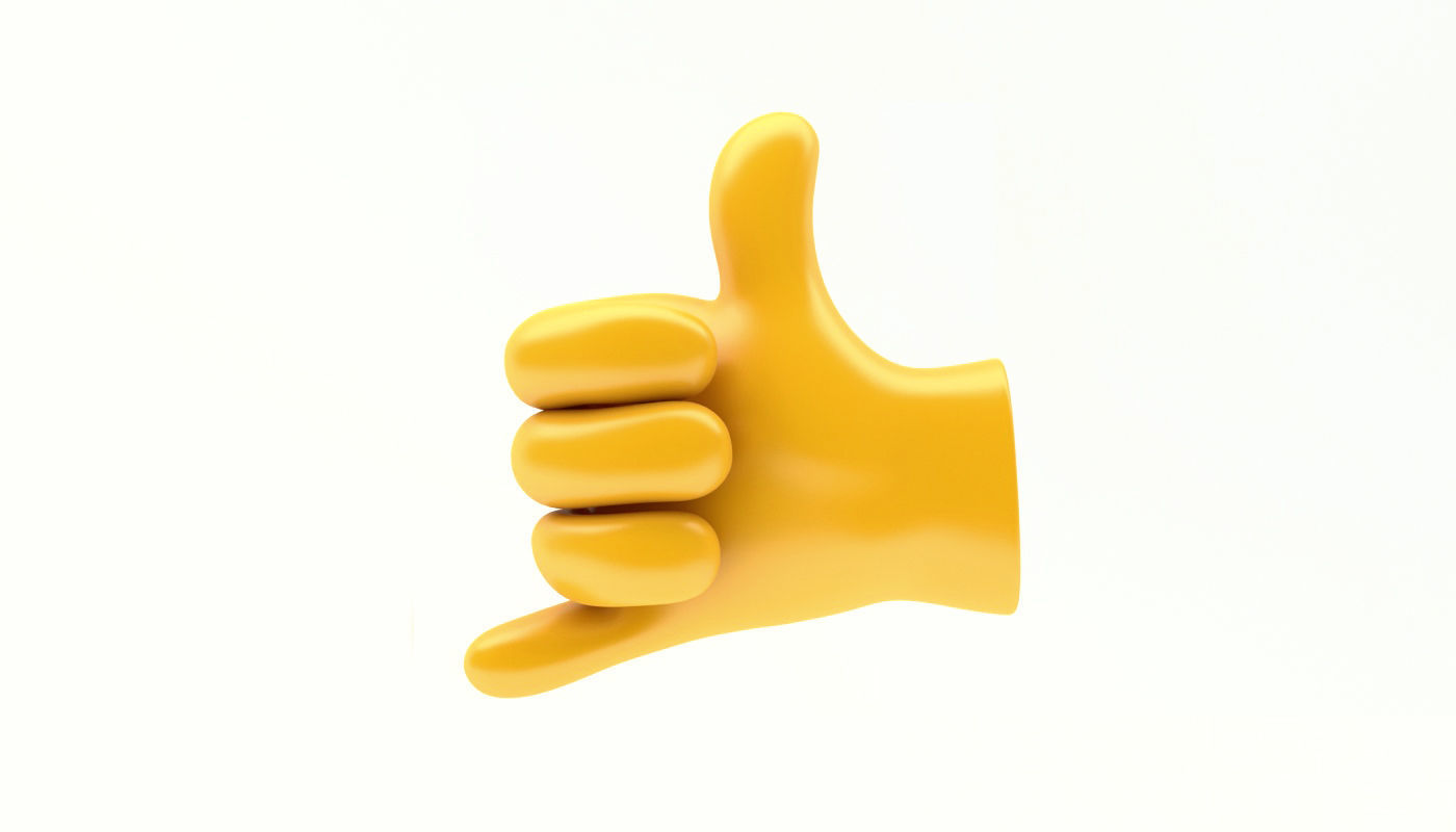EMOJI HAND CALL ME ICON 3D model_2