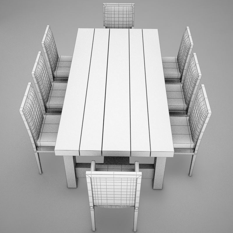 dinning table 3D model_16