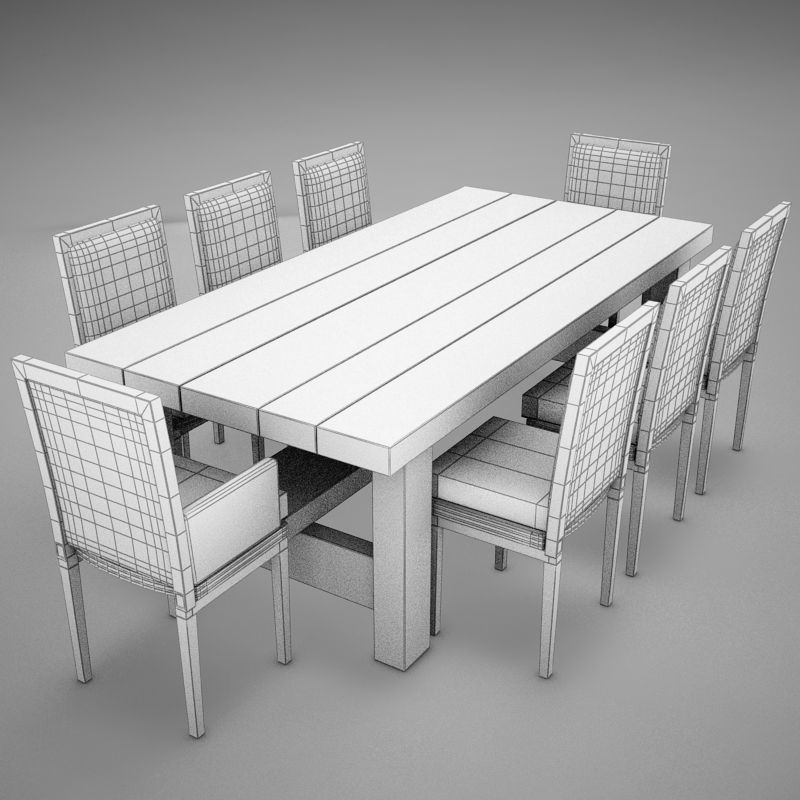 dinning table 3D model_8