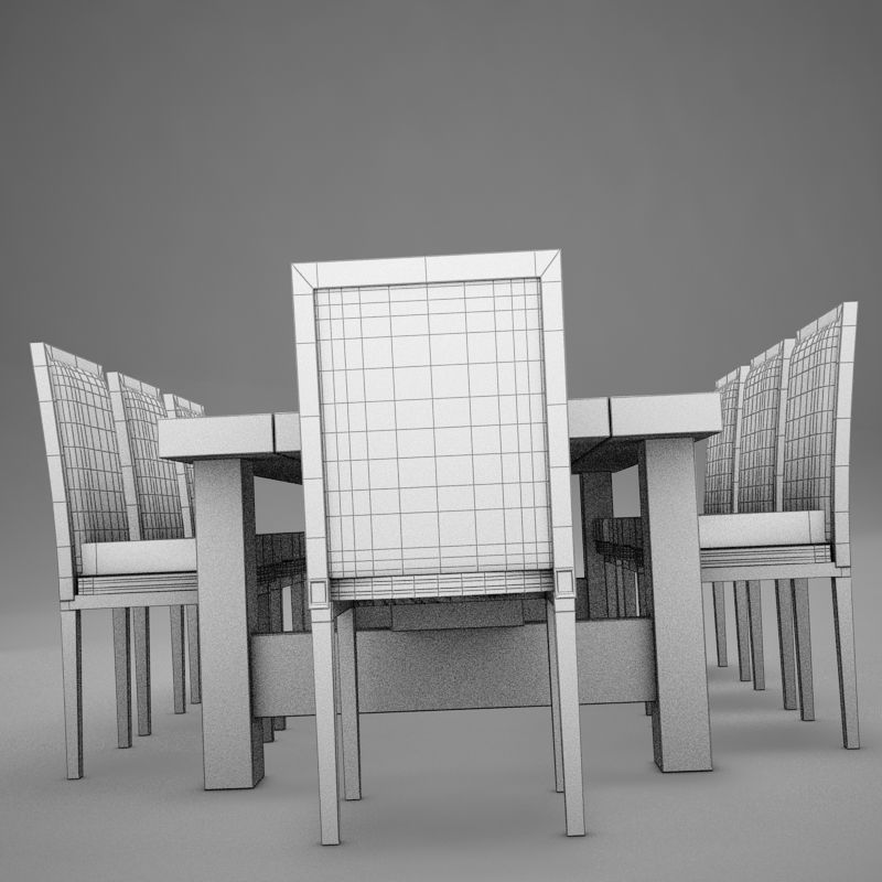 dinning table 3D model_12