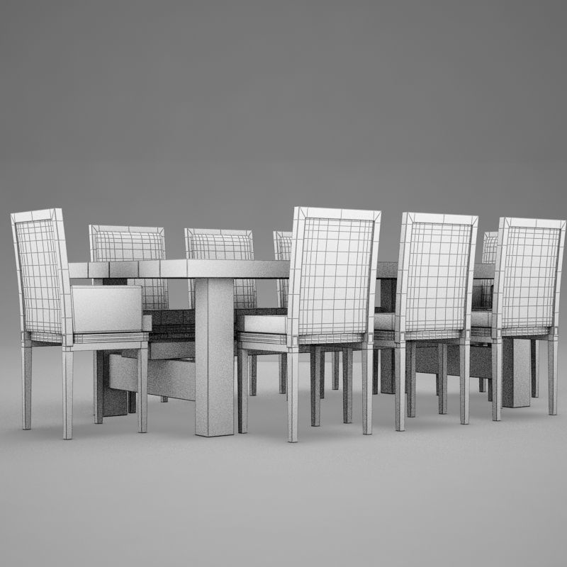 dinning table 3D model_9