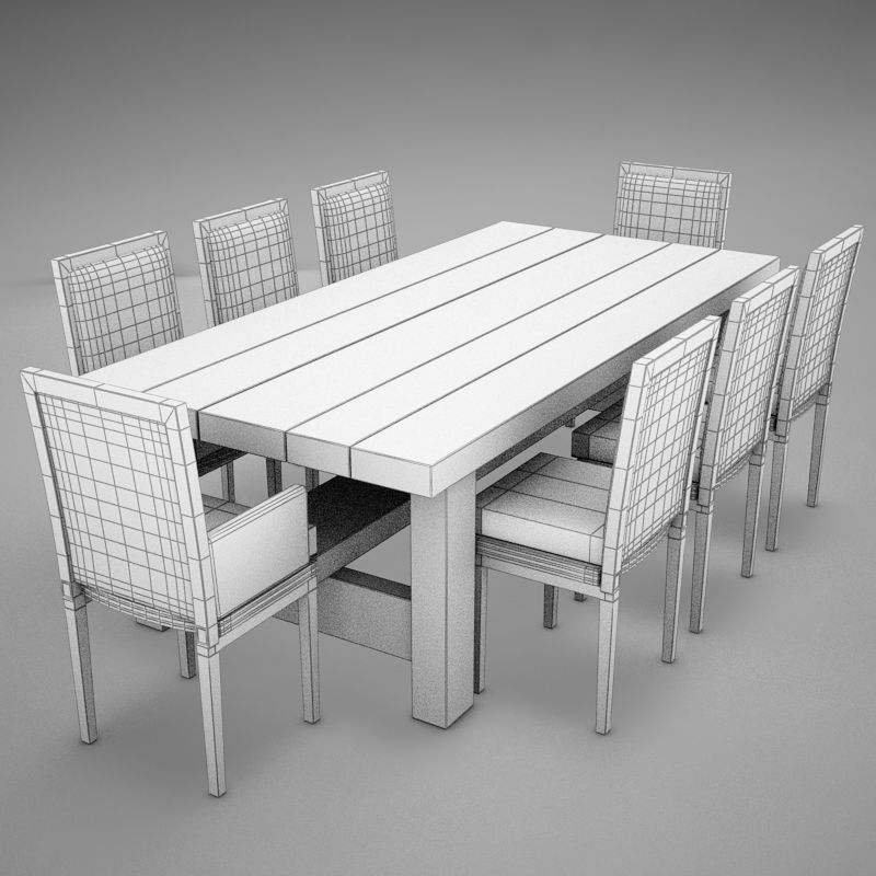 dinning table 3D model_14
