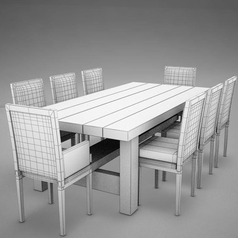 dinning table 3D model_11