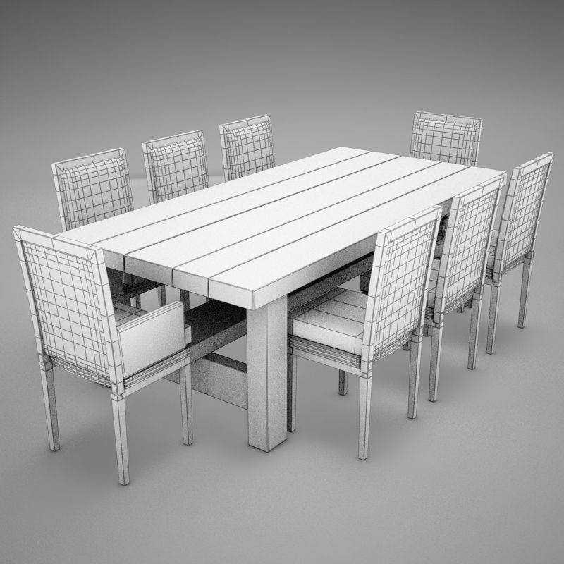 dinning table 3D model_10
