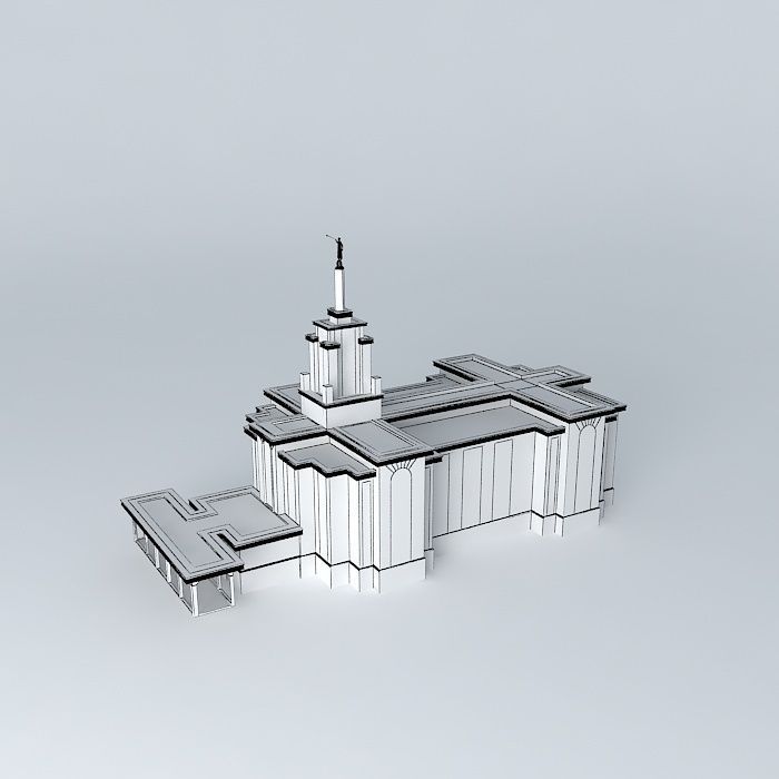 LDS. Templo Mormon, Bogota, Colombia, 57th operating temple Free 3D model_4