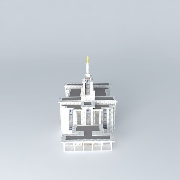 LDS. Templo Mormon, Bogota, Colombia, 57th operating temple Free 3D model_2