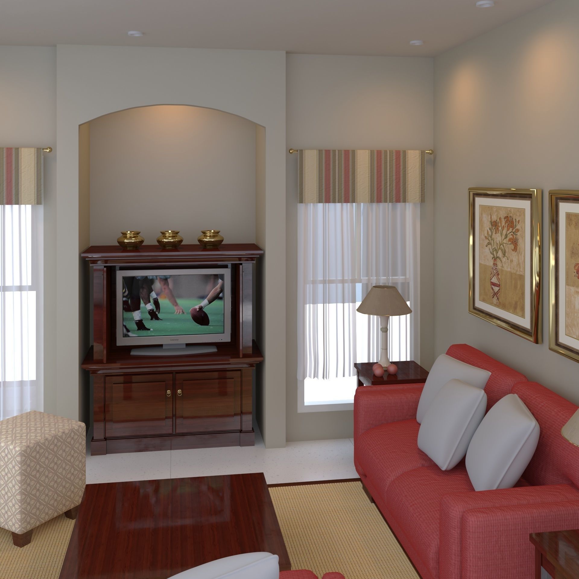 living pink 3D model_3