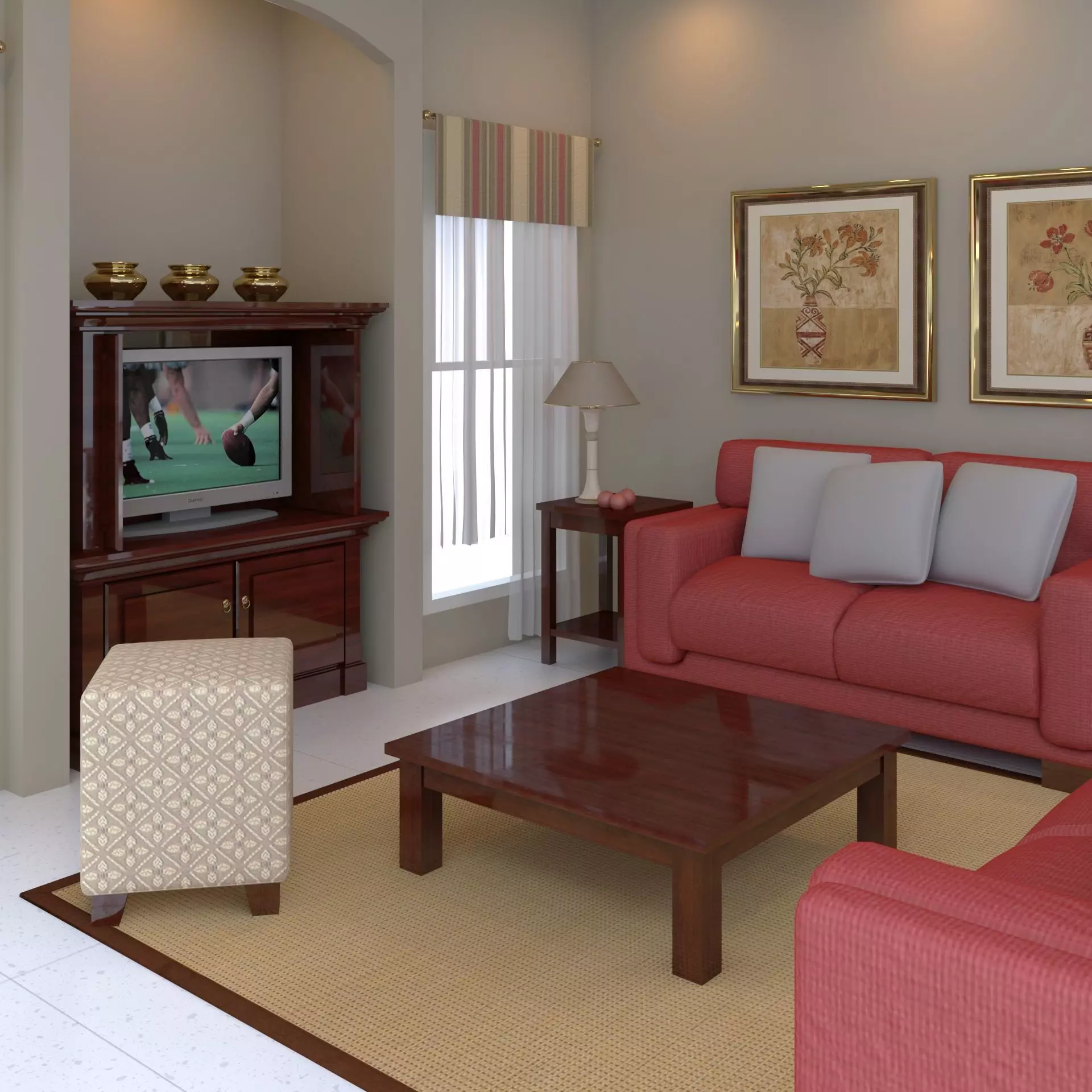 living pink 3D model_0