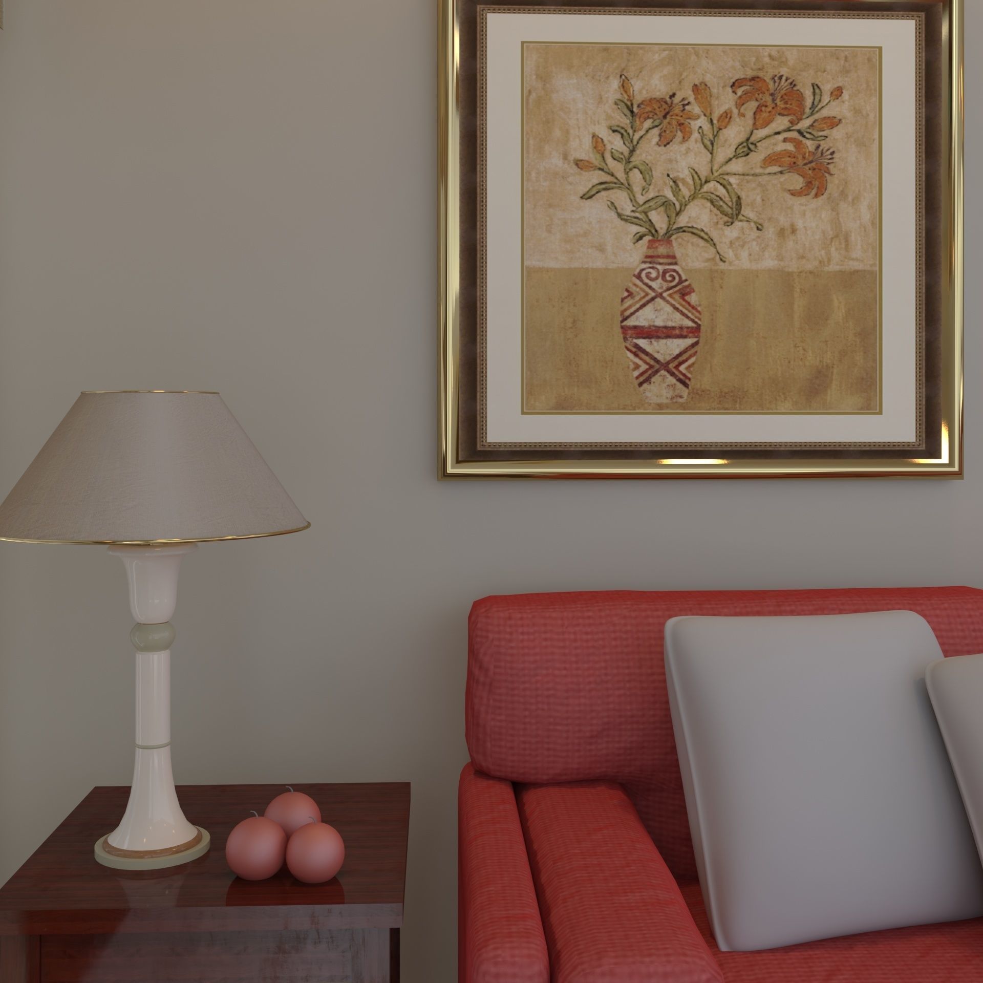 living pink 3D model_7