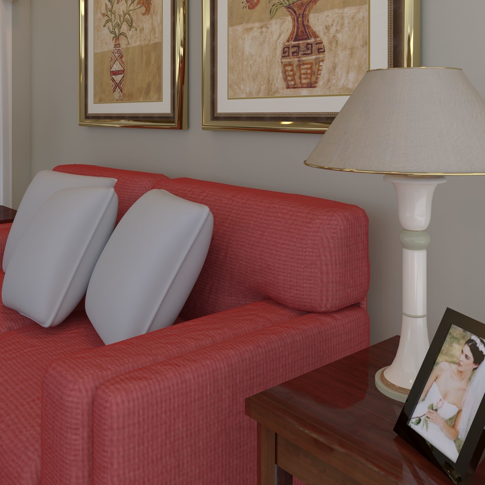 living pink 3D model_8