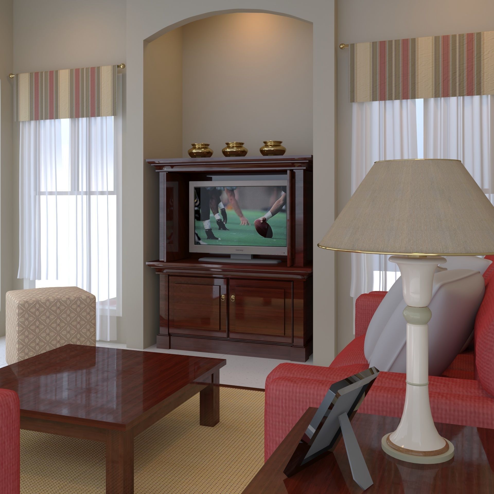 living pink 3D model_1