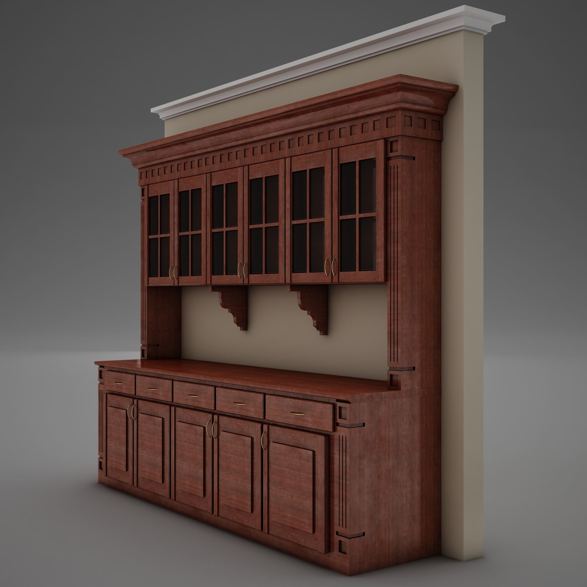 HD Bar Wall 3D model_2