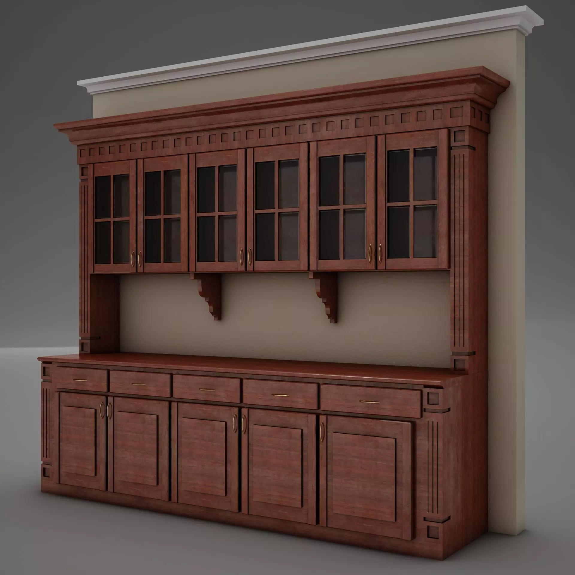 HD Bar Wall 3D model_0