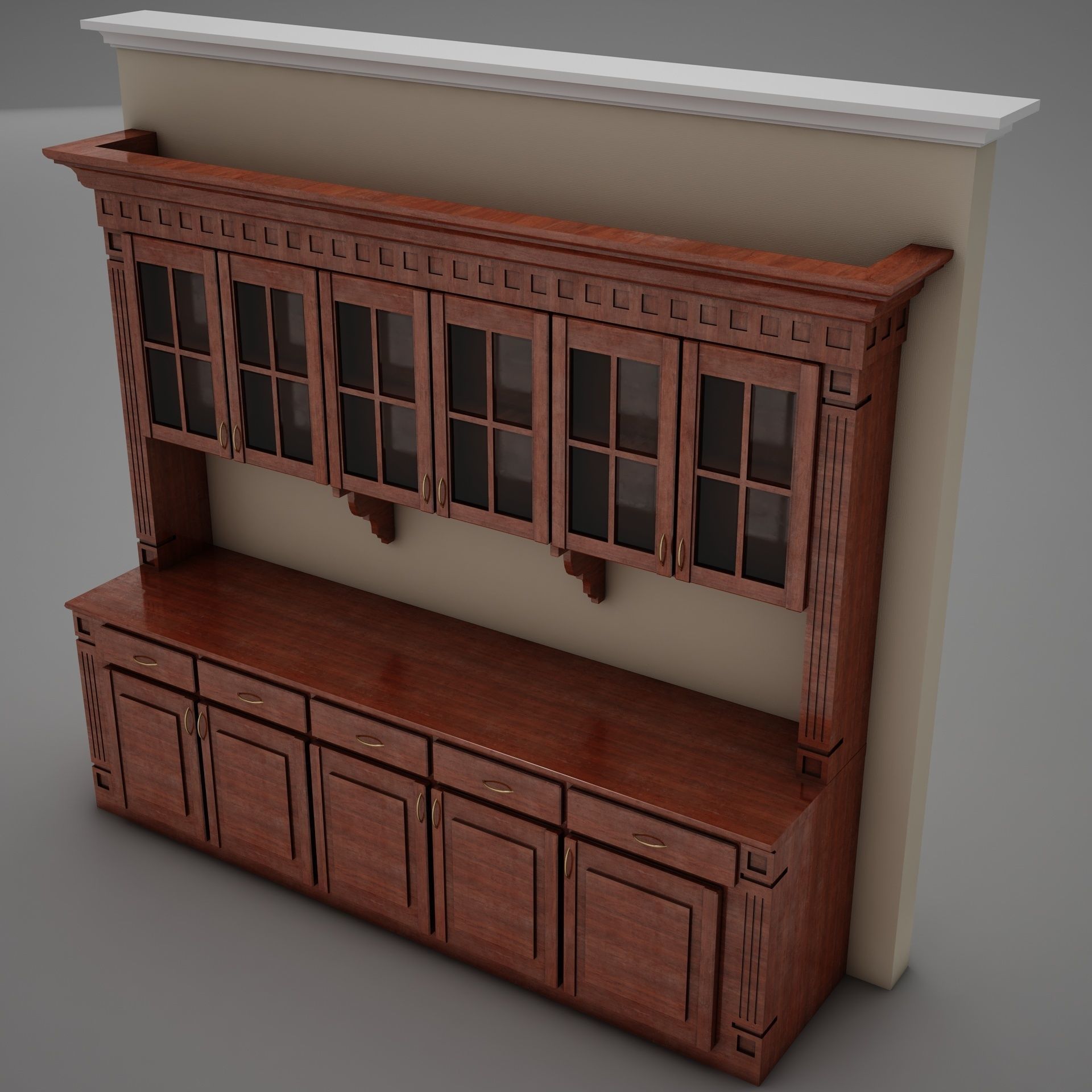 HD Bar Wall 3D model_1