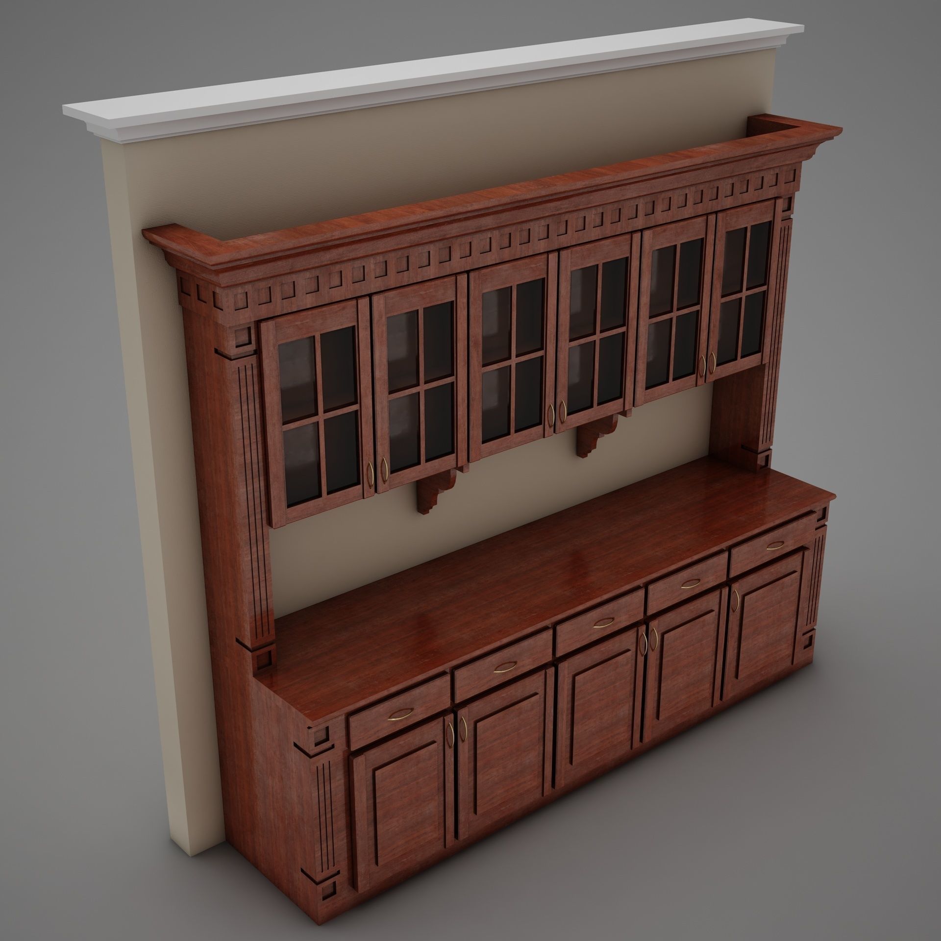 HD Bar Wall 3D model_4