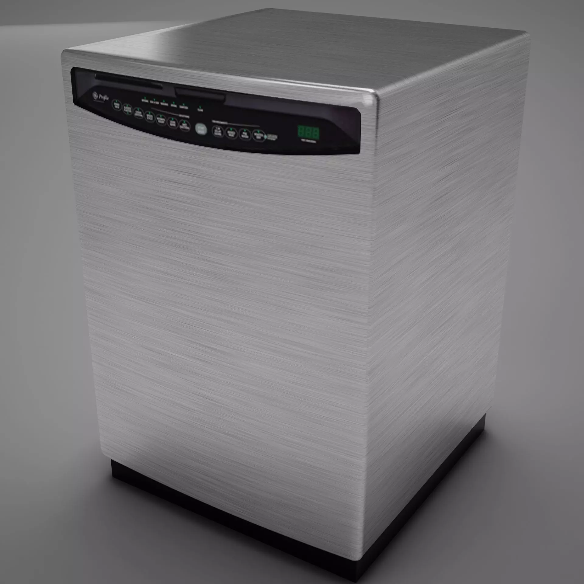Dishwasher stainless steel Low-poly 3D model_0