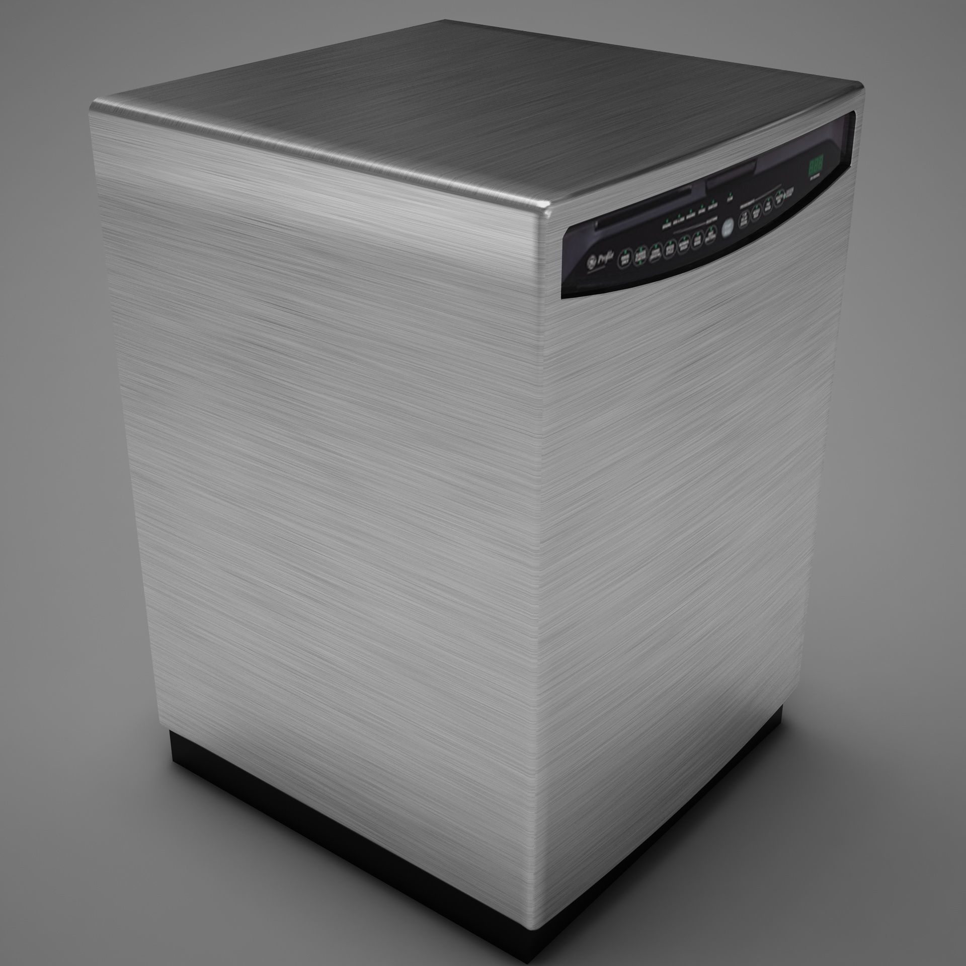 Dishwasher stainless steel Low-poly 3D model_1
