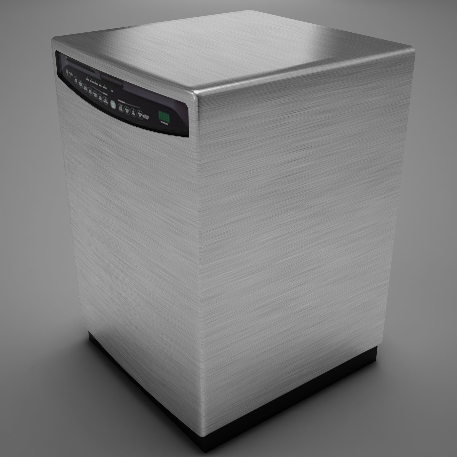 Dishwasher stainless steel Low-poly 3D model_5