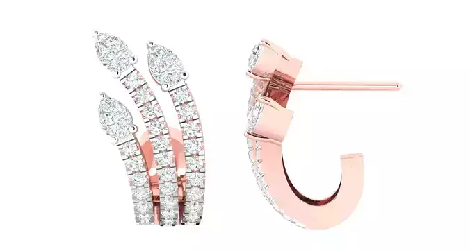 Women earrings 3dm stl render detail 3D print model