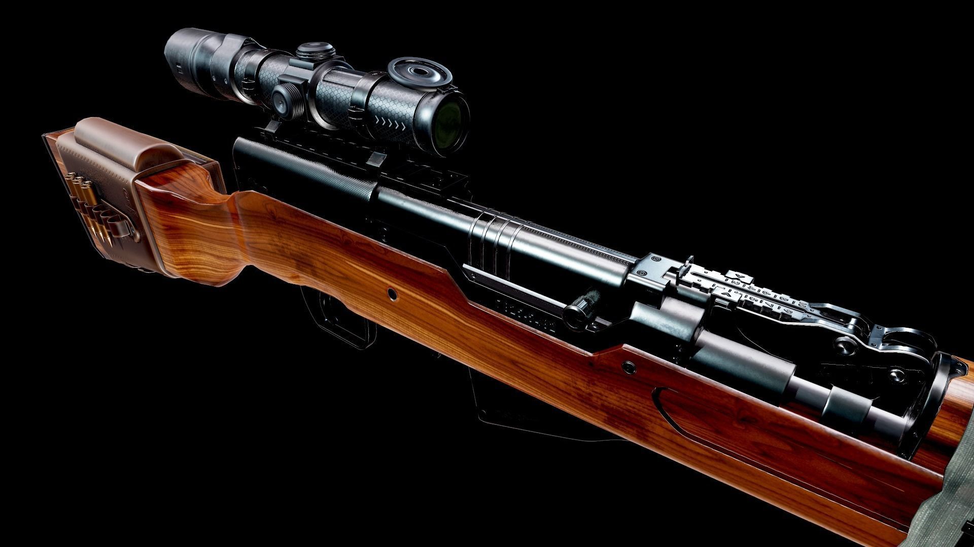 Battle Rifle - SKS Low-poly 3D model_11