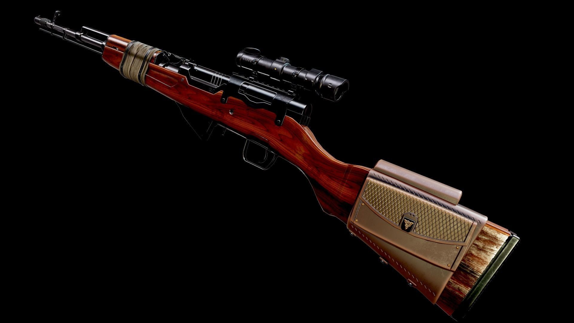 Battle Rifle - SKS Low-poly 3D model_10