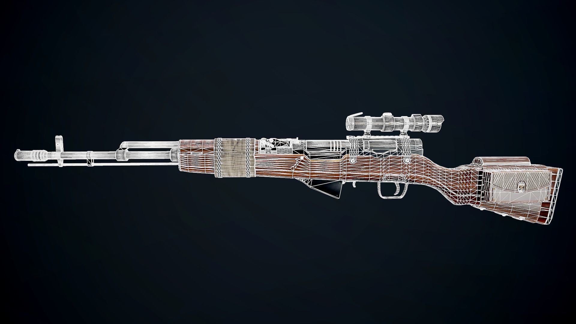 Battle Rifle - SKS Low-poly 3D model_19