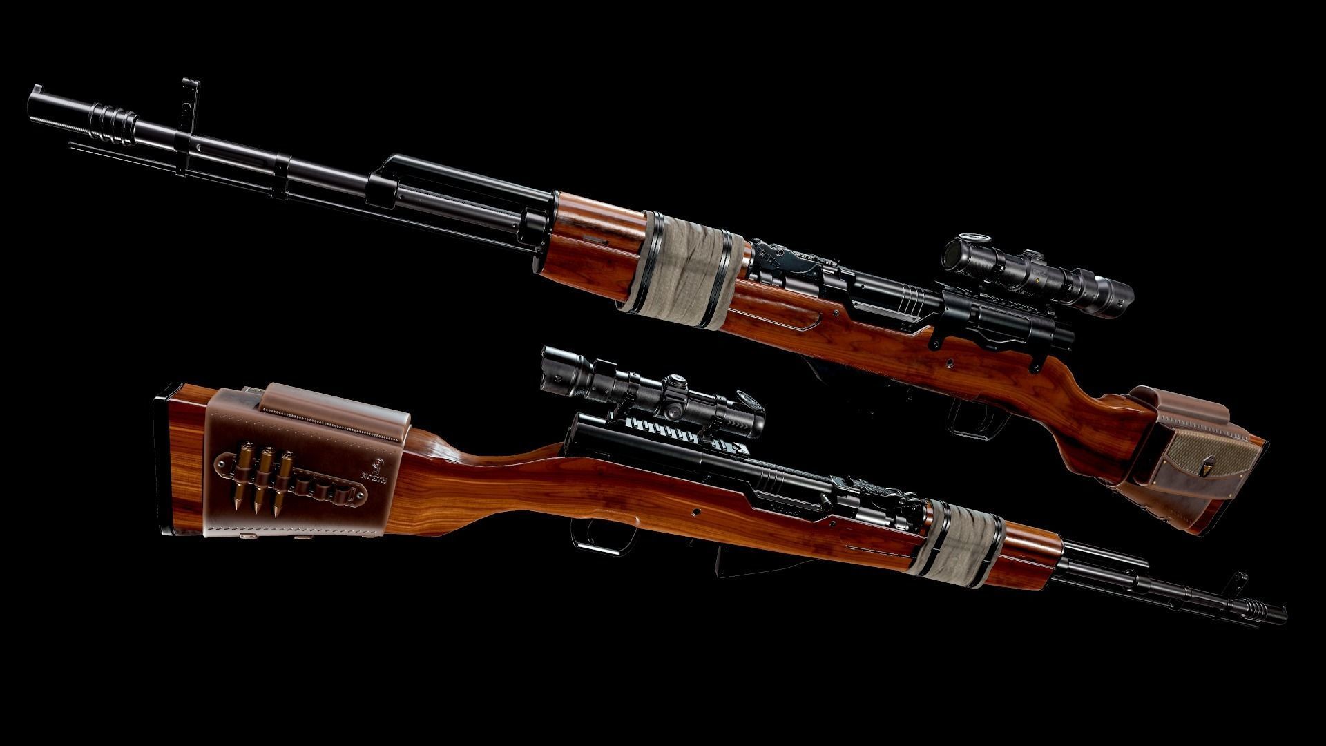 Battle Rifle - SKS Low-poly 3D model_17