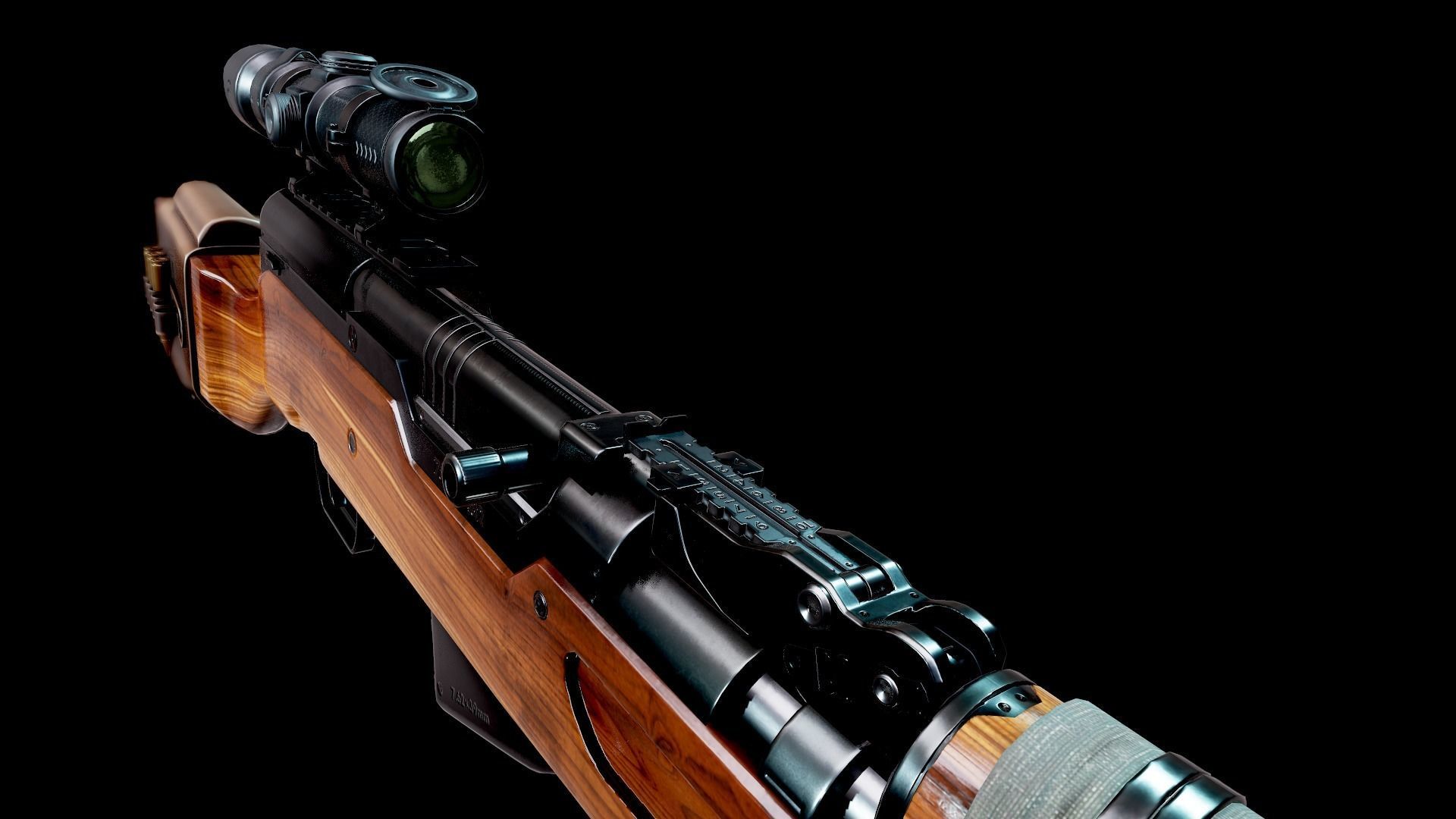 Battle Rifle - SKS Low-poly 3D model_6