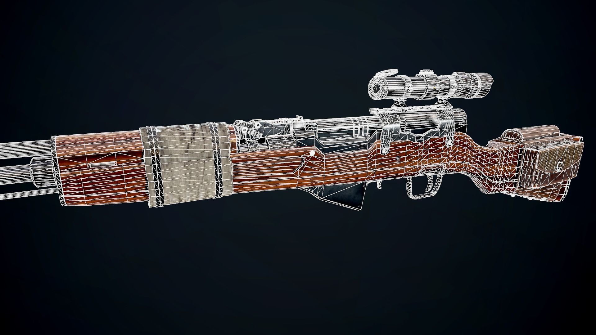 Battle Rifle - SKS Low-poly 3D model_20