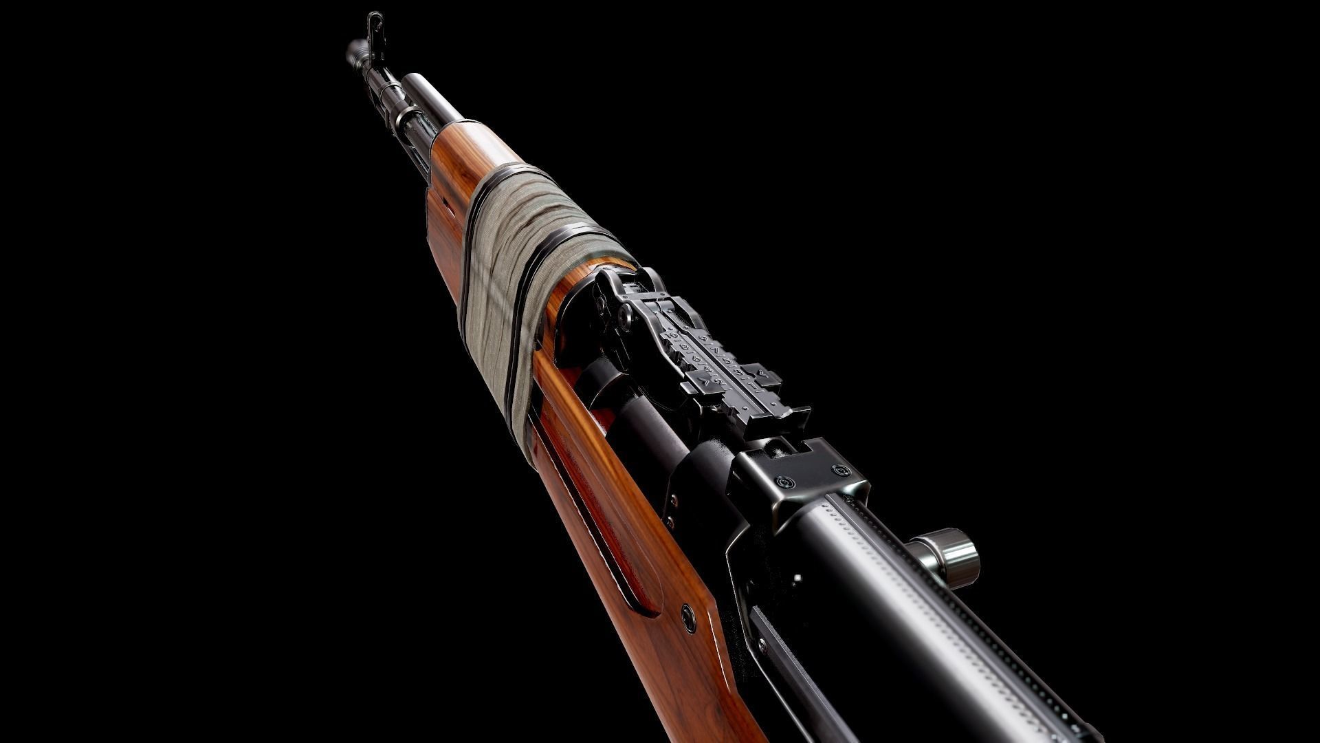 Battle Rifle - SKS Low-poly 3D model_14