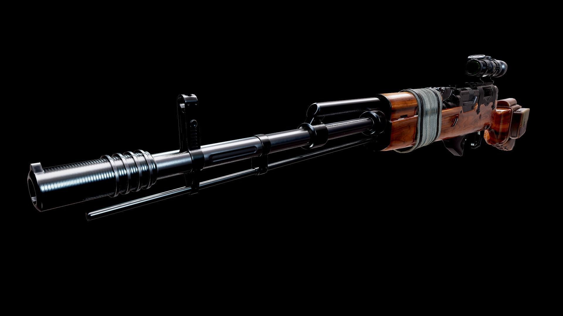 Battle Rifle - SKS Low-poly 3D model_12