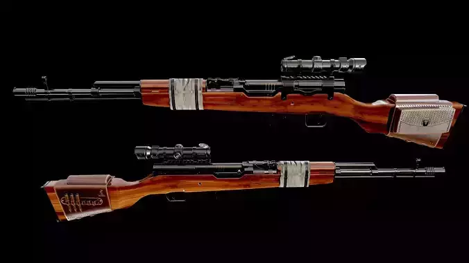 Battle Rifle - SKS Low-poly 3D model