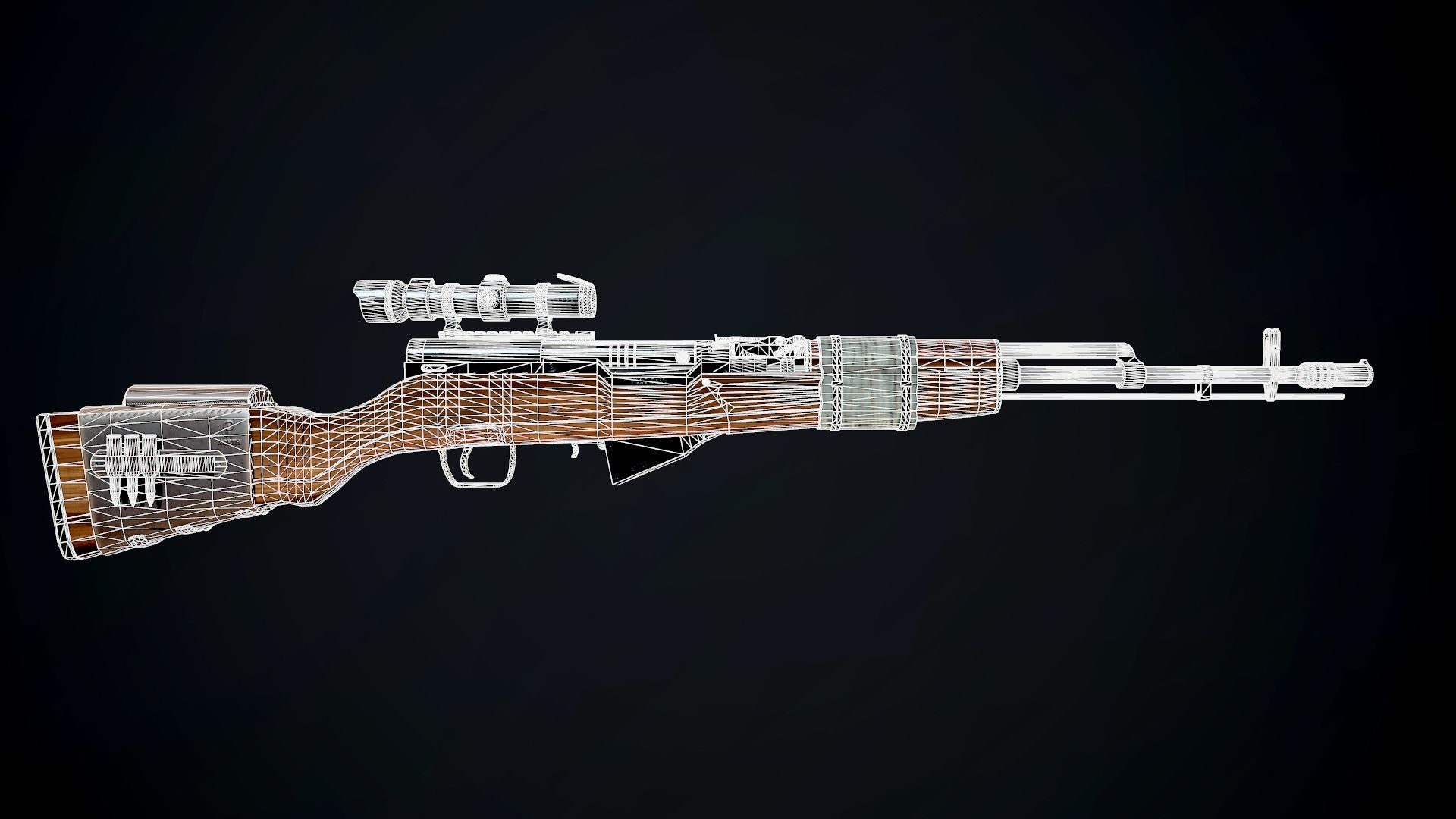 Battle Rifle - SKS Low-poly 3D model_18