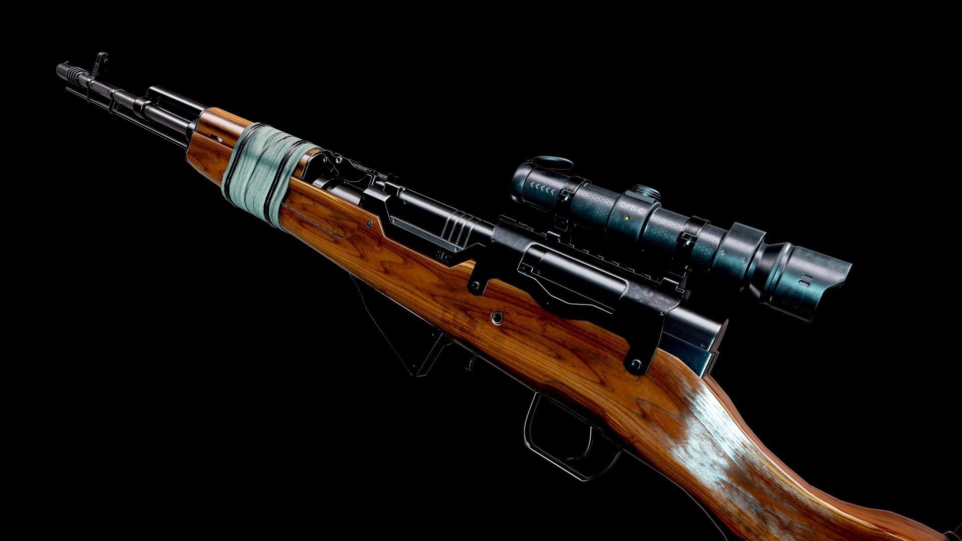 Battle Rifle - SKS Low-poly 3D model_8