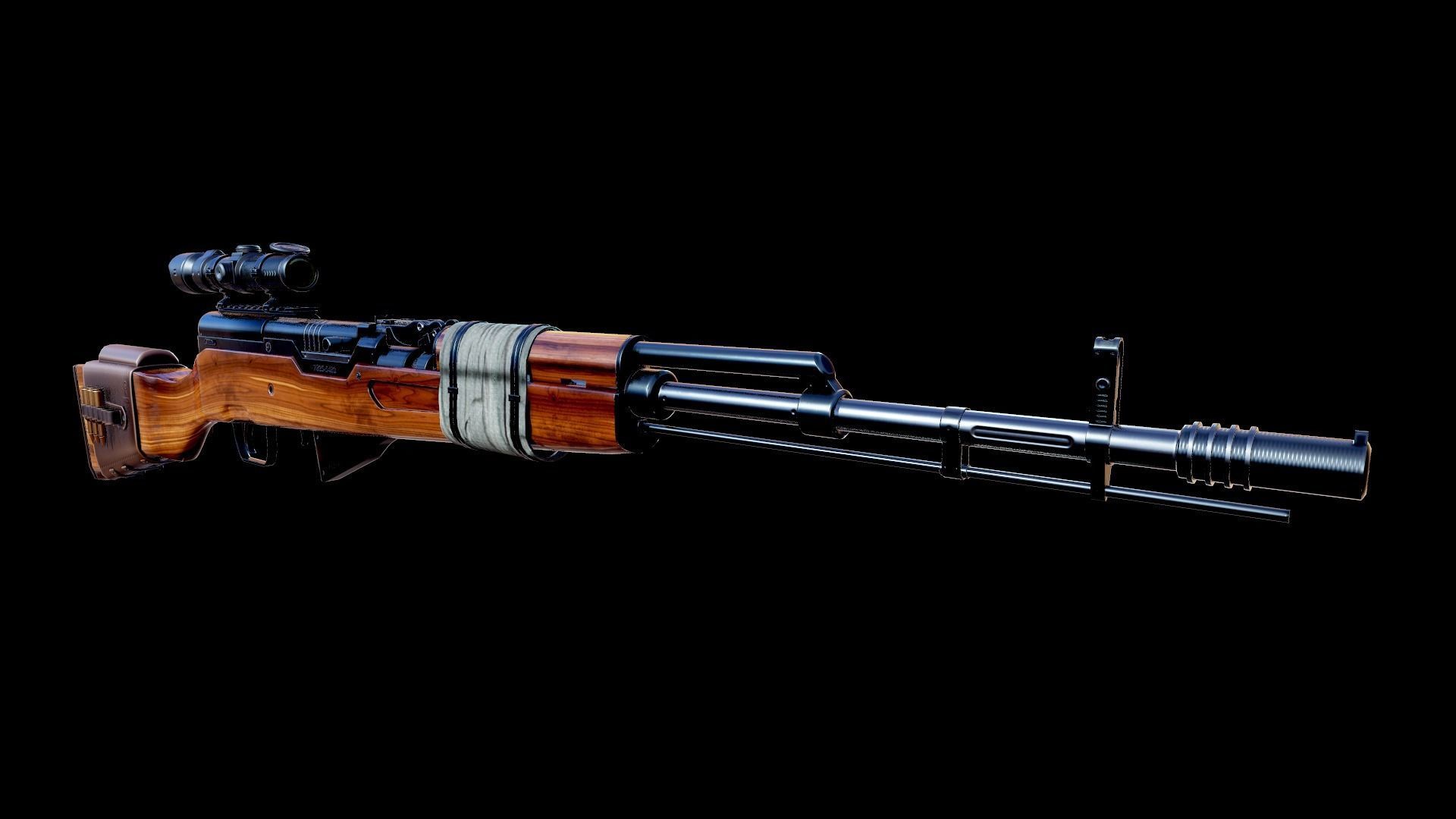 Battle Rifle - SKS Low-poly 3D model_3