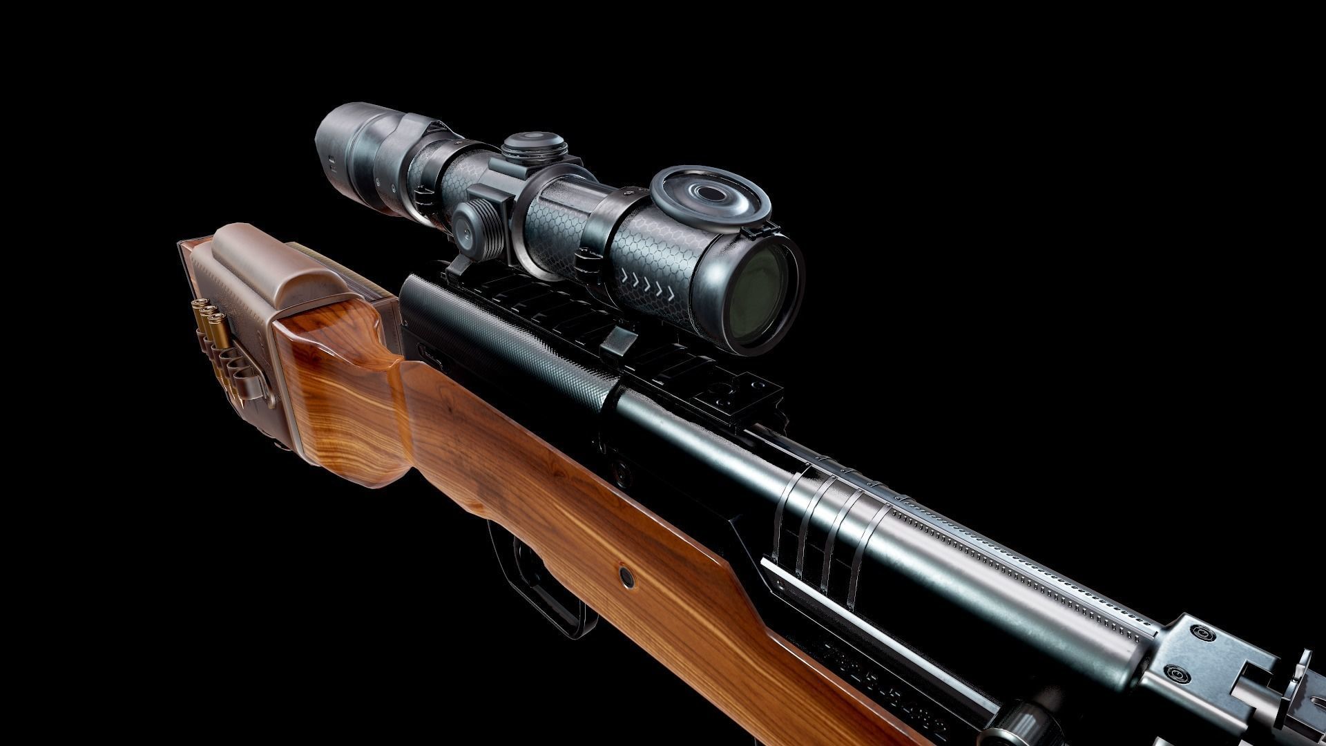 Battle Rifle - SKS Low-poly 3D model_13