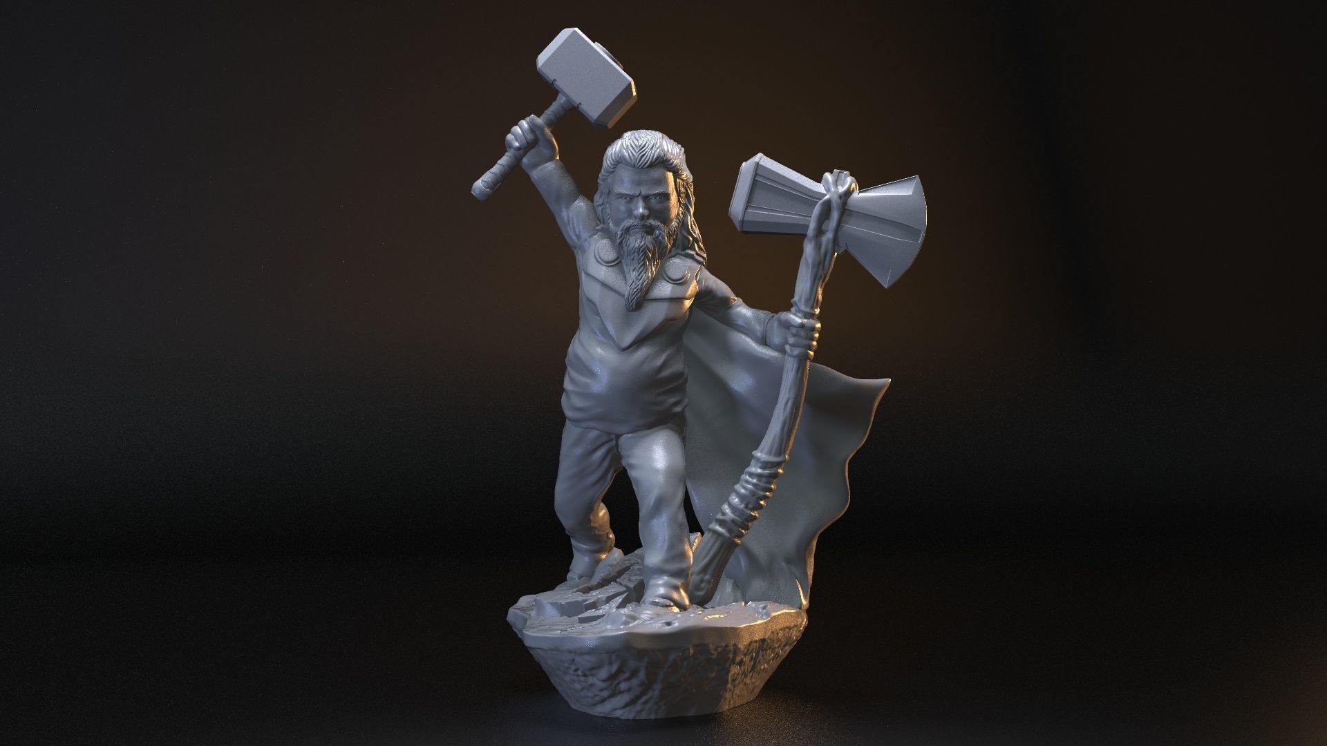 THOR ENDGAME - FAT LITTLE GOD OF THUNDER 3D print model_19