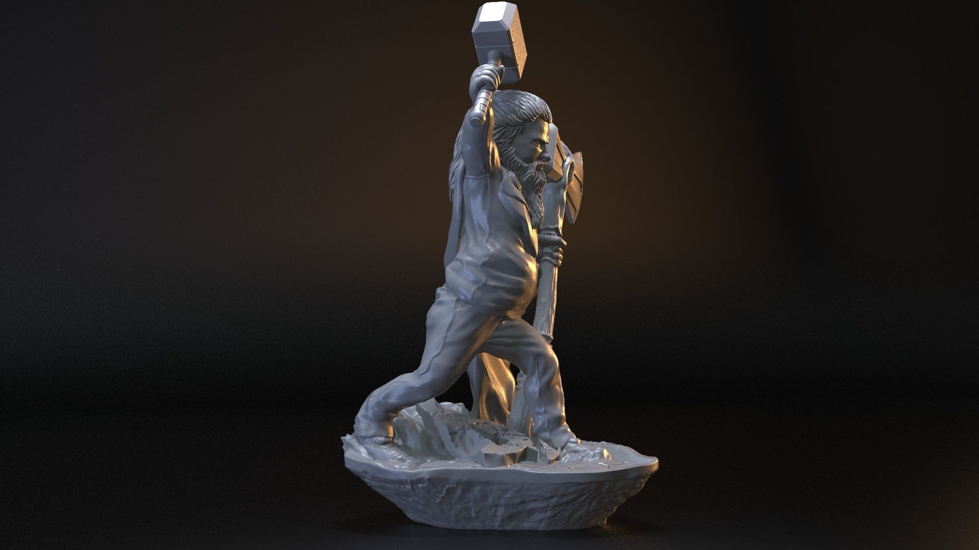 THOR ENDGAME - FAT LITTLE GOD OF THUNDER 3D print model_21